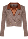 Trendyol Brown Premium Crop Button Detailed Woven Blazer Jacket