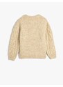 Koton Sweater Hair Knit Crew Neck Long Sleeve Soft Textured