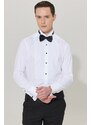 ALTINYILDIZ CLASSICS Men's White Slim Fit Slim-Fit Cut Cut Collar 100% Cotton Shirt that Wrinkles Easily.