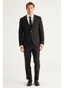 ALTINYILDIZ CLASSICS Men's Black Slim Fit Slim Fit Monocollar Suit.