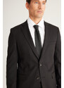 ALTINYILDIZ CLASSICS Men's Black Slim Fit Slim Fit Monocollar Suit.