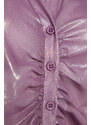 Trendyol Lilac Gathered Shiny Transparent Woven Shirt