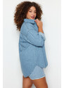 Trendyol Curve Light Blue Oversize Denim Shirt