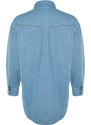 Trendyol Curve Light Blue Oversize Denim Shirt