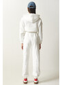 Happiness İstanbul Women's White Hooded Raised Knitted Tracksuit Set