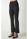 Happiness İstanbul Women's Black Slim Striped Casual Pants