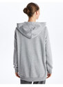 LC Waikiki Women's Hooded Plain Long Sleeve Oversize Zipper Sweatshirt