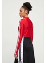 Tričko s dlouhým rukávem adidas Originals červená barva, s pologolfem, IR8132
