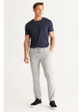 AC&Co / Altınyıldız Classics Men's Gray Slim Fit Casual Cut Jogger Pants with Tie Waist Side Pockets.