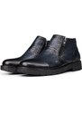 Ducavelli Chelsea Genuine Leather Anti-Slip Sole Zippered Casual Boots Black.