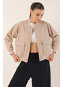 Bigdart 0688 Double Pocket Bomber Jacket - Beige