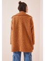 Happiness İstanbul Women's Light Cinnamon Oversized Boucle Coat