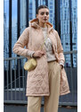 Bigdart 5138 Quilted Long Puffy Coat - Beige