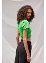 VATKALI V-Neck Crop Top Green