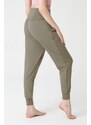 LOS OJOS Khaki Baggy-Look Harem Pants With An Elastic Waist