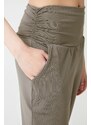 LOS OJOS Khaki Baggy-Look Harem Pants With An Elastic Waist