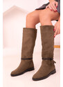 Soho Khaki Women's Suede Boots 18509