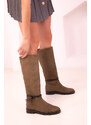 Soho Khaki Women's Suede Boots 18509