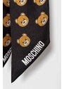 Hedvábný kapesníček Moschino černá barva, M5708 E3242