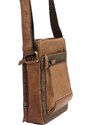 Pánská kožená crossbody taška camel - Pierre Cardin Izarr Camel