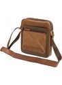 Pánská kožená crossbody taška camel - Pierre Cardin Izarr Camel