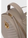 Kožený batoh Pinko dámský, šedá barva, malý, s aplikací, 102530.A1J2