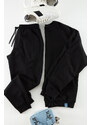 Trendyol Black Tracksuit Oversize/Wide-Fit Long Sleeve Labeled Fleece Inner