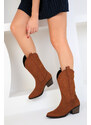 Soho Tan Women's Suede Boots 18628