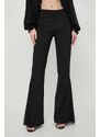 Kalhoty Liu Jo dámské, černá barva, zvony, high waist