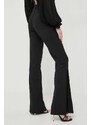 Kalhoty Liu Jo dámské, černá barva, zvony, high waist