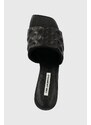 Pantofle Karl Lagerfeld PANACHE II dámské, černá barva, na podpatku, KL30113