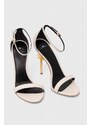 Kožené sandály Elisabetta Franchi béžová barva, SA23B41E2