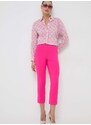 Kalhoty Pinko dámské, růžová barva, jednoduché, high waist, 102861.7624