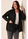 By Saygı Pockets Plus Size Knitwear Cardigan