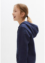 bonprix Dívčí mikina na zapínání s kapucí, organická bavlna Modrá