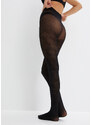 bonprix Jemné punčocháče 50den se vzorem pletacího vzoru a s recyklovaným polyesterem Černá