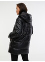 Orsay Černý dámský prošívaný koženkový kabát - Dámské