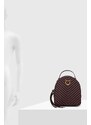 Kožený batoh Pinko dámský, hnědá barva, malý, s aplikací, 102530.A1J2
