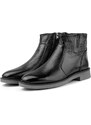 Ducavelli Bristol Genuine Leather Non-slip Sole With Zipper Chelsea Daily Boots Black.