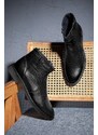 Ducavelli Bristol Genuine Leather Non-slip Sole With Zipper Chelsea Daily Boots Black.