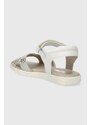 Dětské kožené sandály Garvalin stříbrná barva