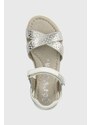 Dětské kožené sandály Garvalin stříbrná barva