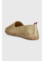 Kožené espadrilky Tommy Hilfiger TH GOLD FLAT ESPADRILLE zlatá barva, FW0FW07694