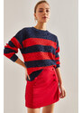 Bianco Lucci Women's Striped Knitwear Sweater