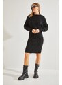 Bianco Lucci Women's Sweater Dress With Straps Sweater Double Suit