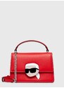 Kožená kabelka Karl Lagerfeld červená barva