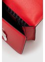 Kožená kabelka Karl Lagerfeld červená barva