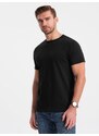 Ombre Clothing Pánské klasické bavlněné tričko BASIC - teplá šedá V7 OM-TSBS-0146