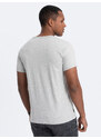 Ombre Clothing Pánské klasické bavlněné tričko BASIC - šedé V3 OM-TSBS-0146