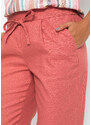bonprix Lněné kalhoty Růžová